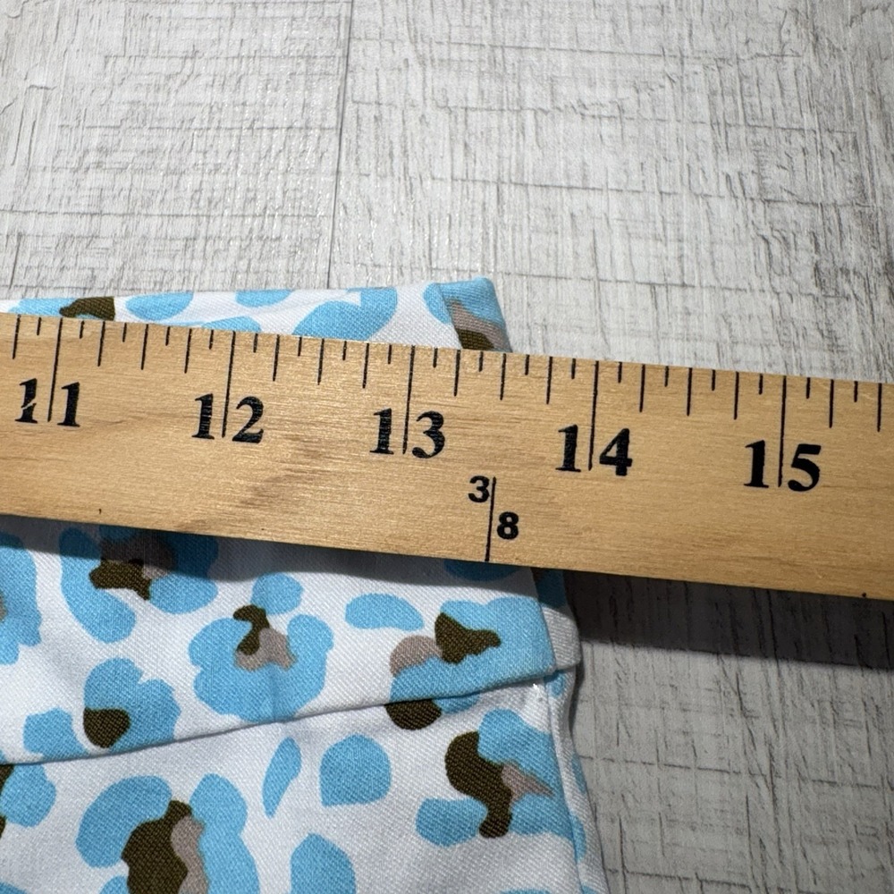 Krazy Larry Pants Women's 2 Blue Geometric All Over Print Stretch Flat Front EUC - Picture 6 of 9